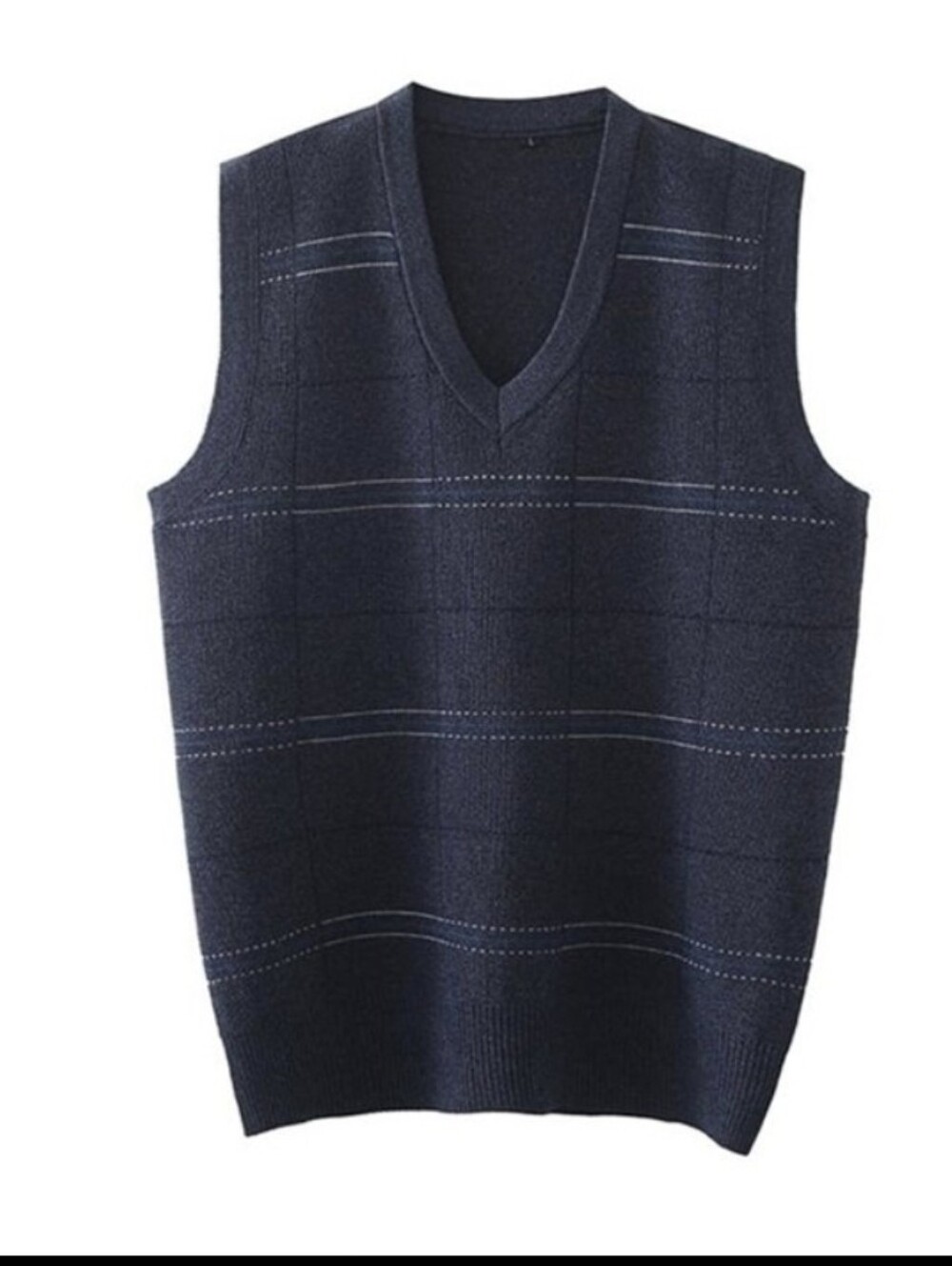 90s V-Neck Sleeveless Plaid Sweater Vest Mens 3X Grey Knit Preppy Dadcore NWT